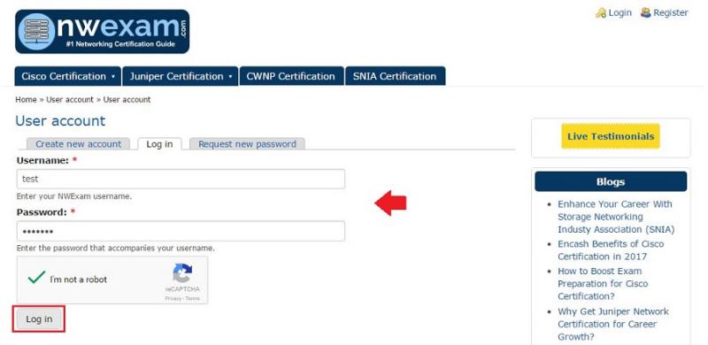 Help - NWExam User Login Page