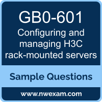 Configuring and managing H3C rack-mounted servers Dumps, GB0-601 Dumps, H3C H3CNE-Server PDF, GB0-601 PDF, Configuring and managing H3C rack-mounted servers VCE, H3C Configuring and managing H3C rack-mounted servers Questions PDF, H3C Exam VCE, H3C GB0-601 VCE, Configuring and managing H3C rack-mounted servers Cheat Sheet