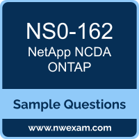 NCDA Dumps, NS0-162 Dumps, NetApp NCDA ONTAP PDF, NS0-162 PDF, NCDA VCE, NetApp NCDA Questions PDF, NetApp Exam VCE, NetApp NS0-162 VCE, NCDA Cheat Sheet