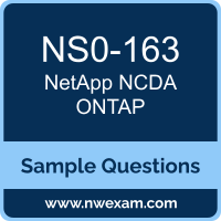 NCDA Dumps, NS0-163 Dumps, NetApp NCDA ONTAP PDF, NS0-163 PDF, NCDA VCE, NetApp NCDA Questions PDF, NetApp Exam VCE, NetApp NS0-163 VCE, NCDA Cheat Sheet