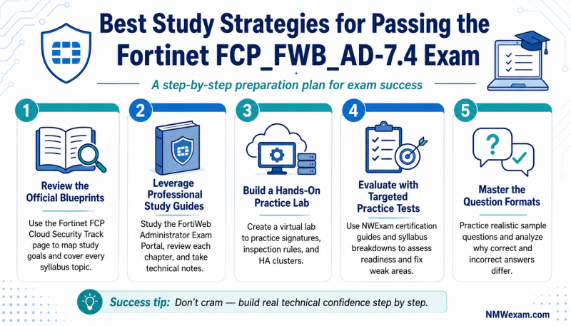 Steps to Crack the Fortinet FCP_FWB_AD-7.4 Exam