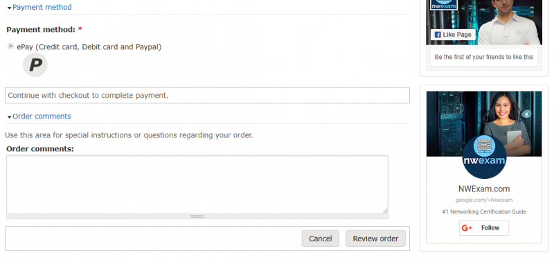 Help - NWExam Checkout Page 2
