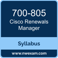 700-805 Syllabus, Renewals Manager Exam Questions PDF, Cisco 700-805 Dumps Free, Renewals Manager PDF, 700-805 Dumps, 700-805 PDF, Renewals Manager VCE, 700-805 Questions PDF, Cisco Renewals Manager Questions PDF, Cisco 700-805 VCE